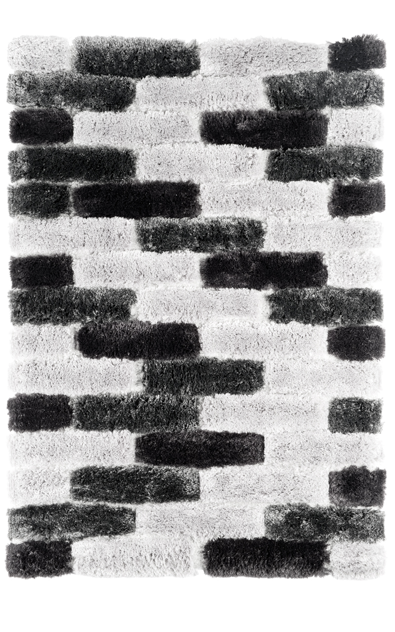 Istambul Koberec Shaggy obdlžniky čierno-sivý 80x150cm