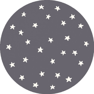 Detský koberec Agnella Soft, Hviezdičky, sivý, 80x80 cm