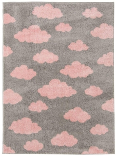 Detský koberec Slim Chmurki 6917 grey/pink