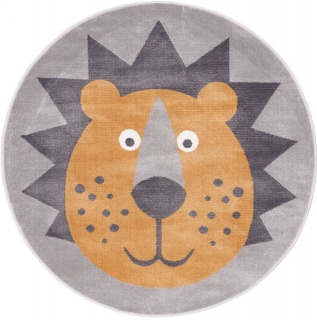 Detský koberec Agnella Soft LION sivý kruh