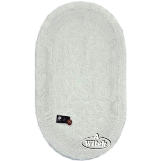 Bavlnený kúpeľňový koberček KENO ELIPS B-01, biely